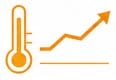 rising temperature icon