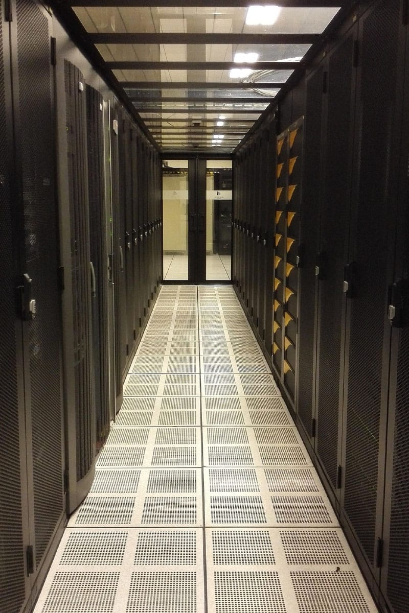 Server racks at data centers